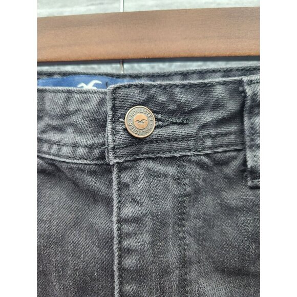 Hollister Black High-Rise Boyfriend Shorts W27 100% Cotton Distressed Design Wom - Picture 2 of 5